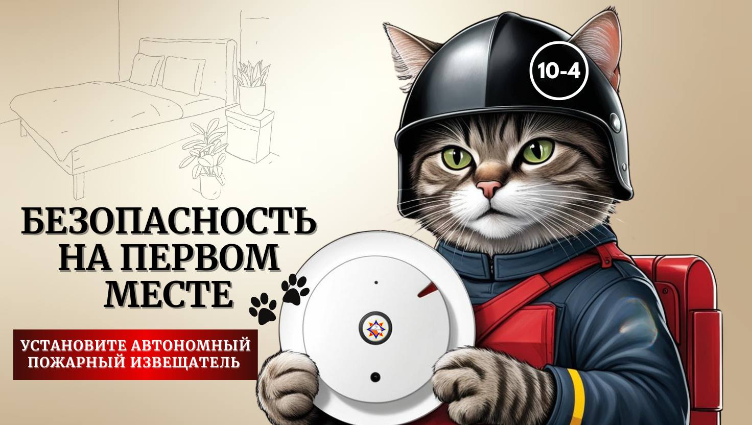 Установите автономный пожарный извещатель